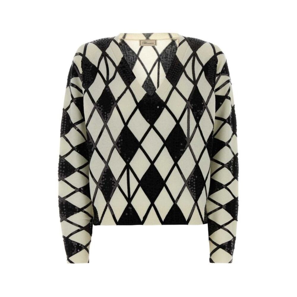 Blumarine Women Embroidered Wool Blend Sweater